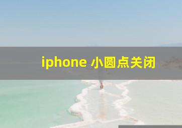 iphone 小圆点关闭